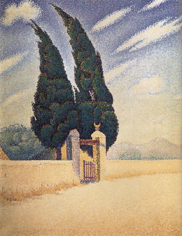 Paul Signac Two Cypress
